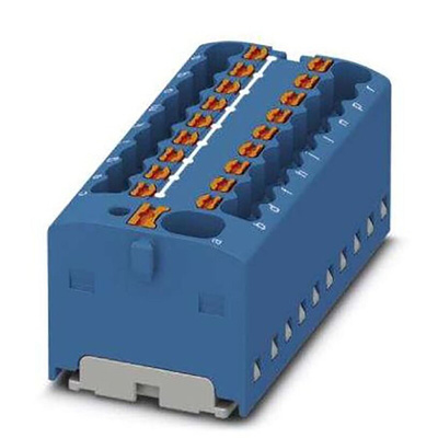 Phoenix Contact Distribution Block, 19 Way, 2.5mm², 17.5A, 450 V, Blue