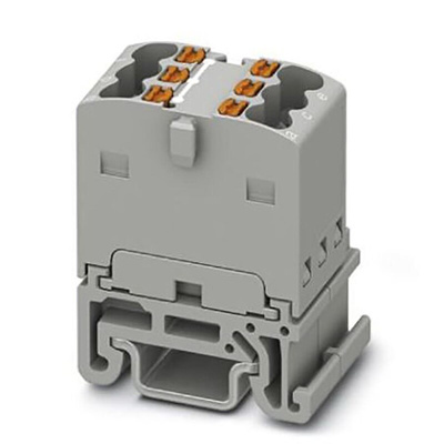 Phoenix Contact Distribution Block, 6 Way, 2.5mm², 17.5A, 500 V, Grey