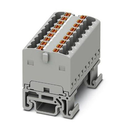 Phoenix Contact Distribution Block, 18 Way, 2.5mm², 17.5A, 500 V, Grey