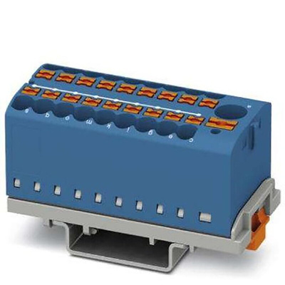 Phoenix Contact Distribution Block, 19 Way, 4mm², 24A, 690 V, Blue