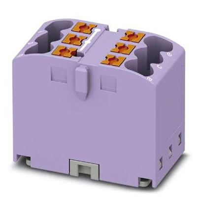 Phoenix Contact Distribution Block, 6 Way, 4mm², 24A, 450 V, Violet