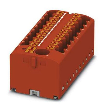 Phoenix Contact Distribution Block, 19 Way, 4mm², 24A, 450 V, Red