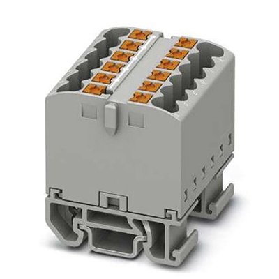 Phoenix Contact Distribution Block, 12 Way, 4mm², 24A, 690 V, Grey