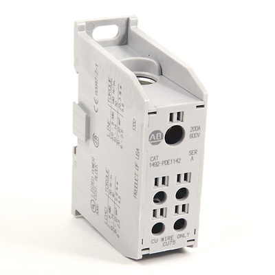 Rockwell Automation Distribution Block, 4 Way, 200A, 600 V, White