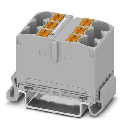 Phoenix Contact Distribution Block, 6 Way, 90A, 800 V, Grey