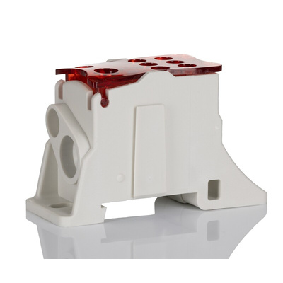RS PRO Distribution Block, 6 Way, 125A, White