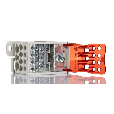 RS PRO Distribution Block, 11 Way, 250A, White