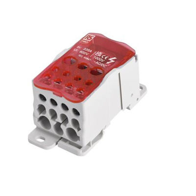 RS PRO Distribution Block, 11 Way, 400A, White