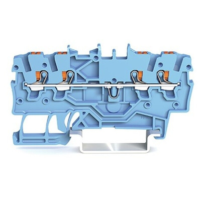 Wago TOPJOB S, 2200 Series Blue Feed Through Terminal Block, 1mm², Single-Level, Push-In Cage Clamp Termination, ATEX,