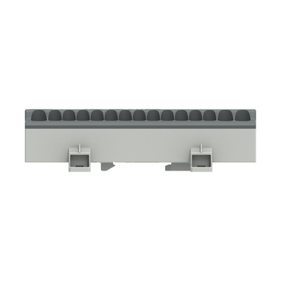 Distribution Block, 15 Way, 1.5 → 25mm², 85A, 1 kV, Black, Grey
