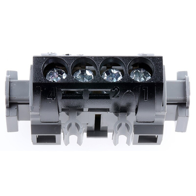 Legrand Distribution Block, 4 Way, 1.5 → 16mm², 80A, 400 V ac, Black