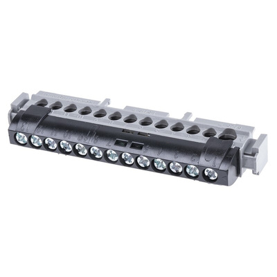 Legrand Distribution Block, 13 Way, 1.5 → 16 mm², 6 → 25 mm², 100A, 400 V ac, Black