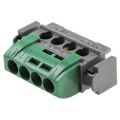 Legrand Distribution Block, 4 Way, 1.5 → 16mm², 80A, 400 V ac, Green