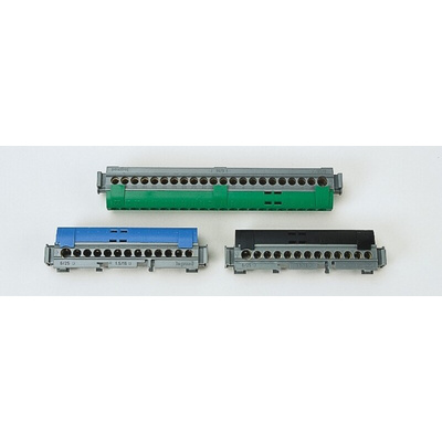 Legrand Distribution Block, 22 Way, 1.5 → 16 mm², 6 → 25 mm², 100A, 400 V ac, Green