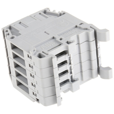 Entrelec Distribution Block, 5 Way, 4mm², 32A, 800 V, Grey