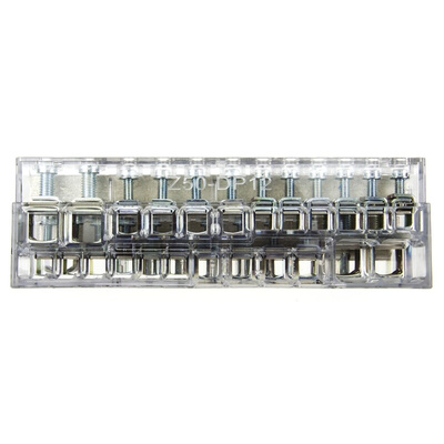 RS PRO Distribution Block, 12 Way, 16 mm², 25 mm², 50 mm², 160A, 500 V, Clear