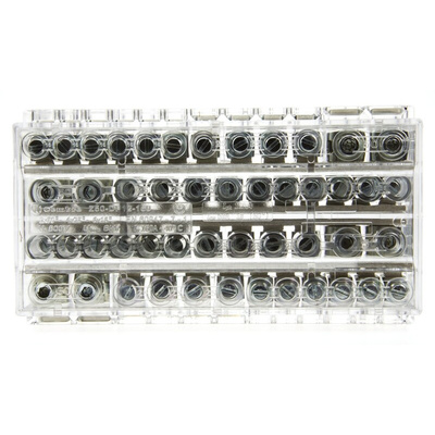 RS PRO Distribution Block, 12 Way, 16 mm², 25 mm², 50 mm², 160A, 500 V, Clear