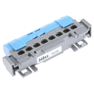 Legrand Distribution Block, 8 Way, 1.5 → 16mm², 80A, 400 V ac, Blue