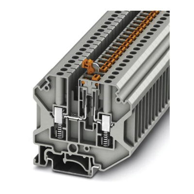 Phoenix Contact USST 4-MT P/P Series Grey Knife Disconnect Terminal Block, 0.2 → 6mm², Single-Level, Screw