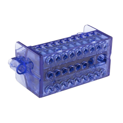 RS PRO Distribution Block, 26 Way, Blue