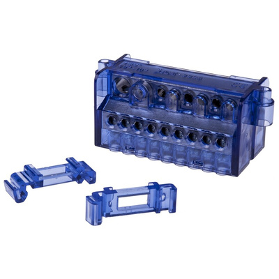 RS PRO Distribution Block, 26 Way, Blue