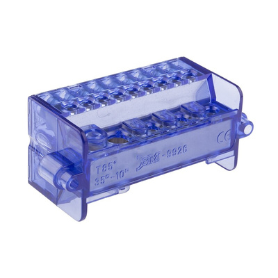 RS PRO Distribution Block, 26 Way, Blue