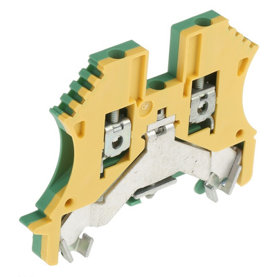 Weidmuller 2-Way WPE 2.5 Earth Terminal Block, 30 → 12 AWG Wire, Screw Down, Wemid Housing, ATEX