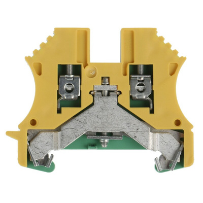 Weidmuller 2-Way WPE 2.5 Earth Terminal Block, 30 → 12 AWG Wire, Screw Down, Wemid Housing, ATEX