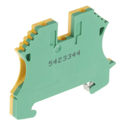Weidmuller 2-Way WPE 2.5 Earth Terminal Block, 30 → 12 AWG Wire, Screw Down, Wemid Housing, ATEX