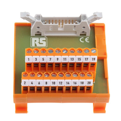 RS PRO 20-Contact Interface Module, IDC Connector, DIN Rail Mount, 1A