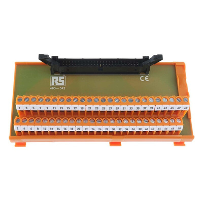 RS PRO 50-Contact Interface Module, IDC Connector, DIN Rail Mount, 1A