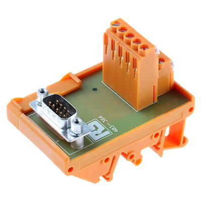 RS PRO 9-Contact Male Interface Module, D-sub Connector, DIN Rail Mount, 1A