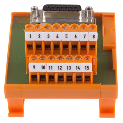 RS PRO 15-Contact Female Interface Module, D-sub Connector, DIN Rail Mount, 1A