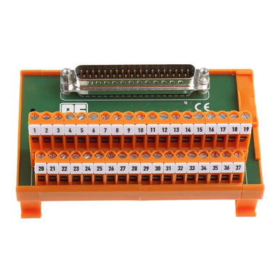 RS PRO 37-Contact Male Interface Module, D-sub Connector, DIN Rail Mount, 1A
