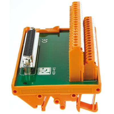 RS PRO 37-Contact Female Interface Module, D-sub Connector, DIN Rail Mount, 1A