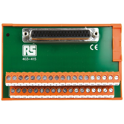 RS PRO 37-Contact Female Interface Module, D-sub Connector, DIN Rail Mount, 1A