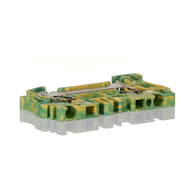 Weidmuller 2-Way ZPE 2.5 Earth Terminal Block, 4mm², 26 → 12 AWG Wire, Clamp, Wemid Housing, ATEX, IECEx