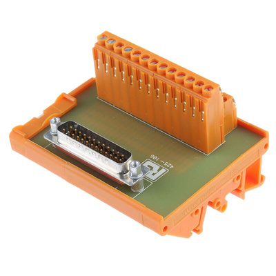 RS PRO 25-Contact Male Interface Module, D-sub Connector, DIN Rail Mount, 1A