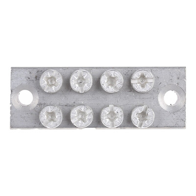 RS PRO 4-Way Double Screw Earth Terminal Block, 0 to 16mm², 0 → 16 AWG Wire, Screw Down, Brass Housing