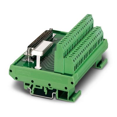 Phoenix Contact FLKM-D25 SUB/B Series 25-Contact Female Interface Module, D-sub Connector, DIN Rail Mount, 2.5A