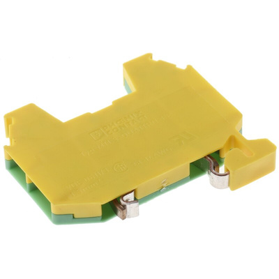 Phoenix Contact 4-Way MT1.5-QUATTRO-PE Earth Terminal Block, 26 → 16 AWG Wire, Screw Down, Polyamide Housing