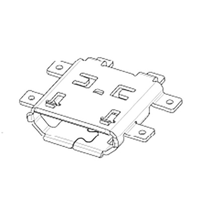 Molex USB Connector, PCB Mount, Socket 2.0 Micro B, Solder, Right Angle