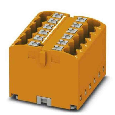 Phoenix Contact Distribution Block, 12 Way, 4mm², 24A, 450 V, Orange