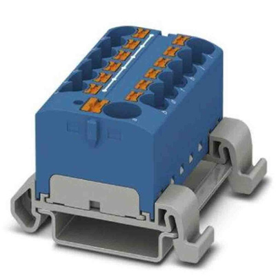 Phoenix Contact Distribution Block, 13 Way, 0.2 → 6mm², 32A, 800 V, Blue