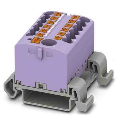 Phoenix Contact Distribution Block, 13 Way, 4mm², 24A, 690 V, Violet