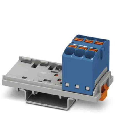 Phoenix Contact Distribution Block, 6 Way, 0.2 → 6mm², 32A, 800 V, Blue