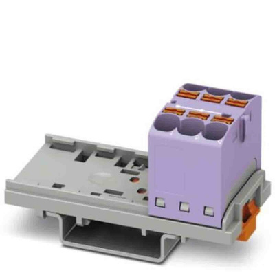 Phoenix Contact Distribution Block, 6 Way, 0.2 → 6mm², 32A, 800 V, Violet