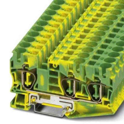 Phoenix Contact 3-Way Earth Terminal Block, 16mm², 24 → 6 AWG Wire, Spring Cage