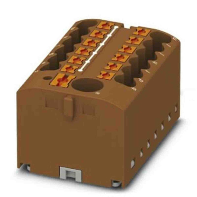 Phoenix Contact Distribution Block, 13 Way, 0.14 → 4mm², 24A, 450 V, Brown