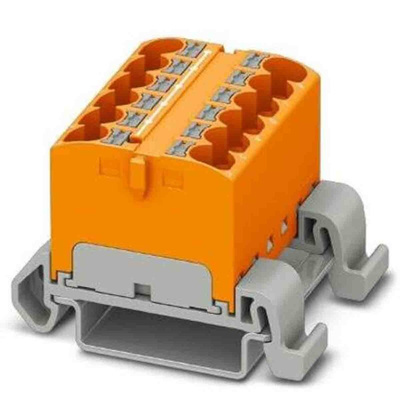 Phoenix Contact Distribution Block, 12 Way, 0.2 → 6mm², 32A, 800 V, Orange